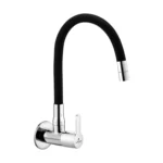 Cliquin Brass Flexible Kitchen Sink Tap with Matt Black Silicon Swivel Spout (Fusion)