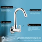 Cliquin Brass Kitchen Sink Tap, 360 Degree Swivel Spout Faucet (Oxy) - Image 3