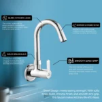 Cliquin Brass Kitchen Sink Tap, 360 Degree Swivel Spout Faucet (Fusion) - Image 3