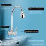 Cliquin Brass Flexible Kitchen Sink Tap, Dual Flow Function (Nexa) - Image 4