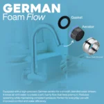 Cliquin Brass Kitchen Sink Tap, 360 Degree Swivel Spout Faucet (Cubix) - Image 5