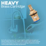 Cliquin Brass Kitchen Sink Tap, 360 Degree Swivel Spout Faucet (Cubix) - Image 6