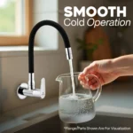 Cliquin Brass Flexible Kitchen Sink Tap with Matt Black Silicon Swivel Spout (Cora) - Image 6