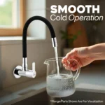 Cliquin Brass Flexible Kitchen Sink Tap with Matt Black Silicon Swivel Spout (Fusion) - Image 6