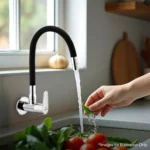 Cliquin Brass Flexible Kitchen Sink Tap with Matt Black Silicon Swivel Spout (Cora) - Image 7
