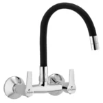 Upgrade your kitchen with the Cliquin Brass Sink Tap, designed to blend style and durability. Crafted from high-quality pure brass, it features a sleek chrome finish that resists rust and corrosion. The J bend-shaped spout, made from robust stainless steel, ensures smooth water flow. Equipped with advanced Brass Ceramic Disc Spindle technology, it offers precise control for everyday use. With a 10-year warranty and ISO 9001:2015 certification, this kitchen sink tap is rigorously tested for performance and safety, ensuring long-lasting reliability. Perfect for modern homes, it also includes a matching wall flange for added elegance and functionality.