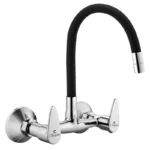 Upgrade your kitchen with the Cliquin Brass Sink Tap, designed to blend style and durability. Crafted from high-quality pure brass, it features a sleek chrome finish that resists rust and corrosion. The J bend-shaped spout, made from robust stainless steel, ensures smooth water flow. Equipped with advanced Brass Ceramic Disc Spindle technology, it offers precise control for everyday use. With a 10-year warranty and ISO 9001:2015 certification, this kitchen sink tap is rigorously tested for performance and safety, ensuring long-lasting reliability. Perfect for modern homes, it also includes a matching wall flange for added elegance and functionality.