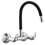 Upgrade your kitchen with the Cliquin Brass Sink Tap, designed to blend style and durability. Crafted from high-quality pure brass, it features a sleek chrome finish that resists rust and corrosion. The J bend-shaped spout, made from robust stainless steel, ensures smooth water flow. Equipped with advanced Brass Ceramic Disc Spindle technology, it offers precise control for everyday use. With a 10-year warranty and ISO 9001:2015 certification, this kitchen sink tap is rigorously tested for performance and safety, ensuring long-lasting reliability. Perfect for modern homes, it also includes a matching wall flange for added elegance and functionality.