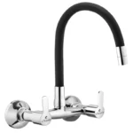 Upgrade your kitchen with the Cliquin Brass Sink Tap, designed to blend style and durability. Crafted from high-quality pure brass, it features a sleek chrome finish that resists rust and corrosion. The J bend-shaped spout, made from robust stainless steel, ensures smooth water flow. Equipped with advanced Brass Ceramic Disc Spindle technology, it offers precise control for everyday use. With a 10-year warranty and ISO 9001:2015 certification, this kitchen sink tap is rigorously tested for performance and safety, ensuring long-lasting reliability. Perfect for modern homes, it also includes a matching wall flange for added elegance and functionality.