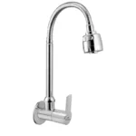 Cliquin Brass Sink Tap with a chrome finish, featuring a J bend-shaped stainless steel spout, advanced water flow control, and leak-proof valve, ideal for modern kitchens.