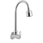 Cliquin Brass Sink Tap with a chrome finish, featuring a J bend-shaped stainless steel spout, advanced water flow control, and leak-proof valve, ideal for modern kitchens.