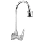 Cliquin Brass Sink Tap with a chrome finish, featuring a J bend-shaped stainless steel spout, advanced water flow control, and leak-proof valve, ideal for modern kitchens.