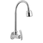 Cliquin Brass Sink Tap with a chrome finish, featuring a J bend-shaped stainless steel spout, advanced water flow control, and leak-proof valve, ideal for modern kitchens.