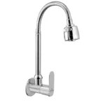 Cliquin Brass Sink Tap with a chrome finish, featuring a J bend-shaped stainless steel spout, advanced water flow control, and leak-proof valve, ideal for modern kitchens.