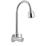 Cliquin Brass Sink Tap with a chrome finish, featuring a J bend-shaped stainless steel spout, advanced water flow control, and leak-proof valve, ideal for modern kitchens.