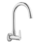 Cliquin Brass Sink Tap with a chrome finish, featuring a J bend-shaped stainless steel spout, advanced water flow control, and leak-proof valve, ideal for modern kitchens.