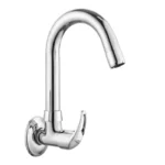 Cliquin Brass Sink Tap with a chrome finish, featuring a J bend-shaped stainless steel spout, advanced water flow control, and leak-proof valve, ideal for modern kitchens.