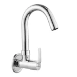 Cliquin Brass Sink Tap with a chrome finish, featuring a J bend-shaped stainless steel spout, advanced water flow control, and leak-proof valve, ideal for modern kitchens.